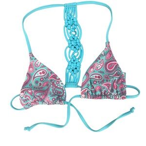 ✨NWT Dippin' Daisy's Turquoise and Pink Bikini Top Small